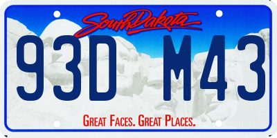 SD license plate 93DM43