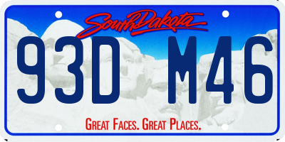 SD license plate 93DM46