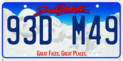 SD license plate 93DM49