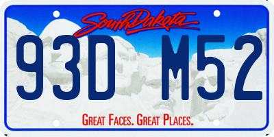 SD license plate 93DM52