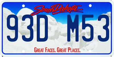 SD license plate 93DM53