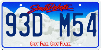 SD license plate 93DM54