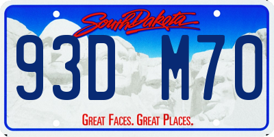 SD license plate 93DM70