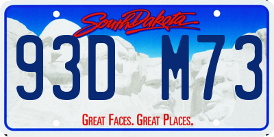 SD license plate 93DM73