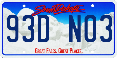 SD license plate 93DN03