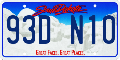 SD license plate 93DN10