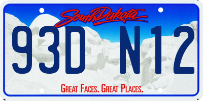 SD license plate 93DN12
