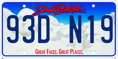 SD license plate 93DN19