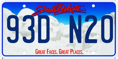 SD license plate 93DN20