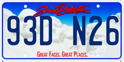 SD license plate 93DN26