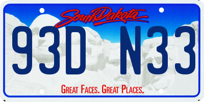 SD license plate 93DN33