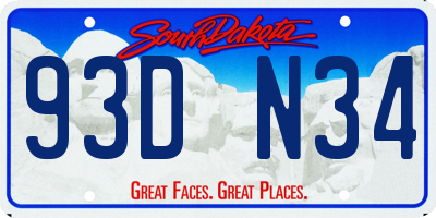 SD license plate 93DN34
