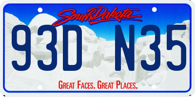 SD license plate 93DN35