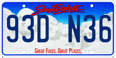 SD license plate 93DN36