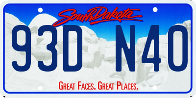 SD license plate 93DN40