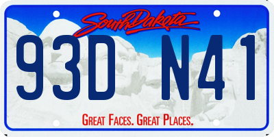 SD license plate 93DN41