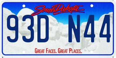 SD license plate 93DN44