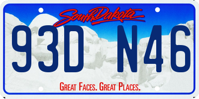 SD license plate 93DN46