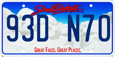 SD license plate 93DN70