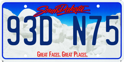 SD license plate 93DN75