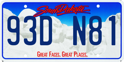 SD license plate 93DN81