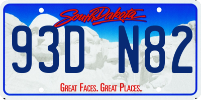 SD license plate 93DN82