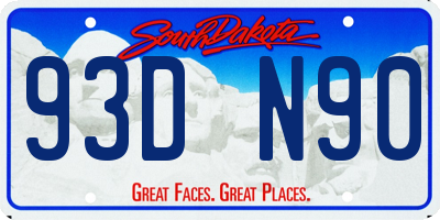 SD license plate 93DN90