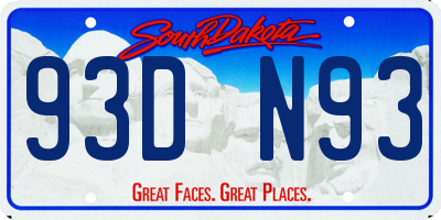 SD license plate 93DN93