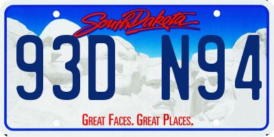 SD license plate 93DN94