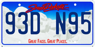 SD license plate 93DN95