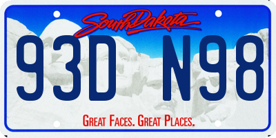 SD license plate 93DN98