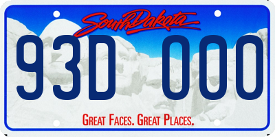 SD license plate 93DO00