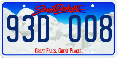 SD license plate 93DO08