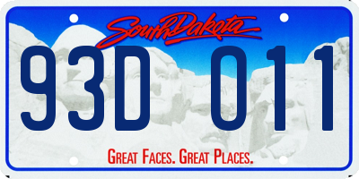 SD license plate 93DO11