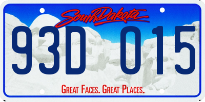 SD license plate 93DO15