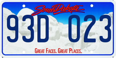 SD license plate 93DO23