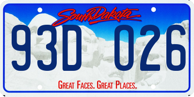 SD license plate 93DO26