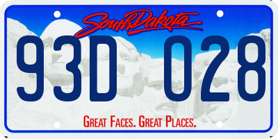 SD license plate 93DO28