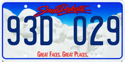 SD license plate 93DO29
