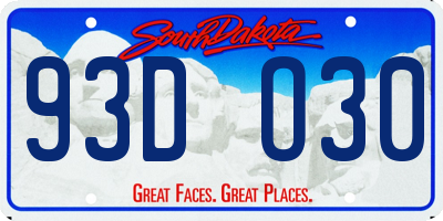 SD license plate 93DO30