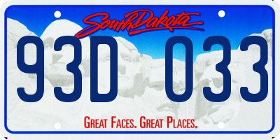 SD license plate 93DO33