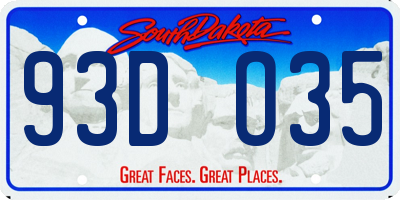 SD license plate 93DO35