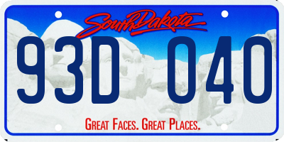 SD license plate 93DO40