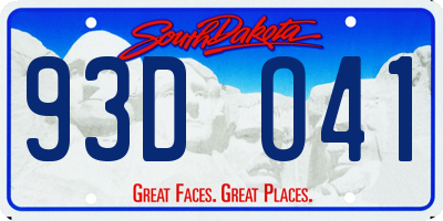 SD license plate 93DO41