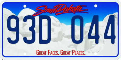SD license plate 93DO44