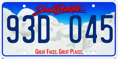 SD license plate 93DO45