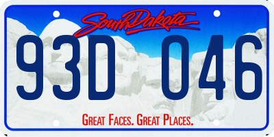 SD license plate 93DO46