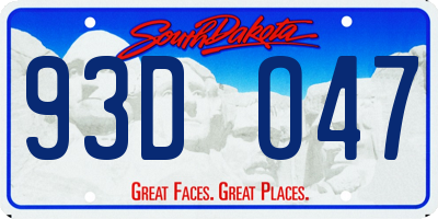SD license plate 93DO47