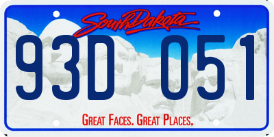 SD license plate 93DO51