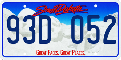 SD license plate 93DO52